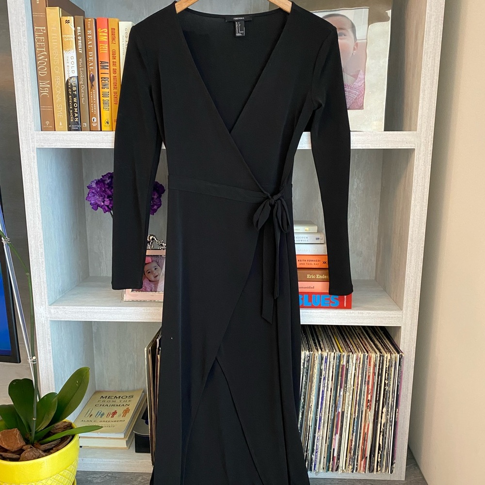 Black wrap dress